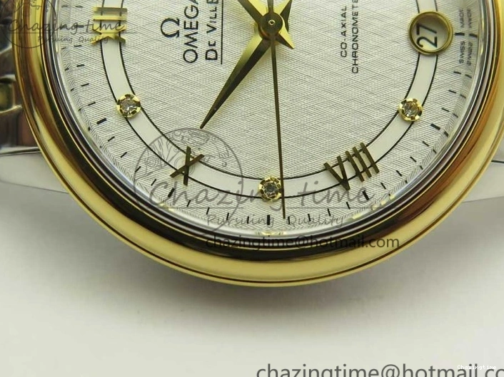 0106 Attractive De Ville Prestige Ladies 32.7mm SS MKF 1:1 Best Edition White Dial Roman Markers on SS YG Bracelet MIYOTA 7965